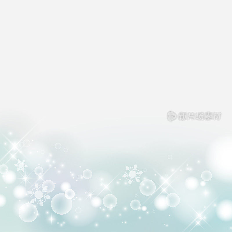 Abstract background of winter images, snowflakes. Glittering and Refreshing. light blue. (decoration at the bottom)